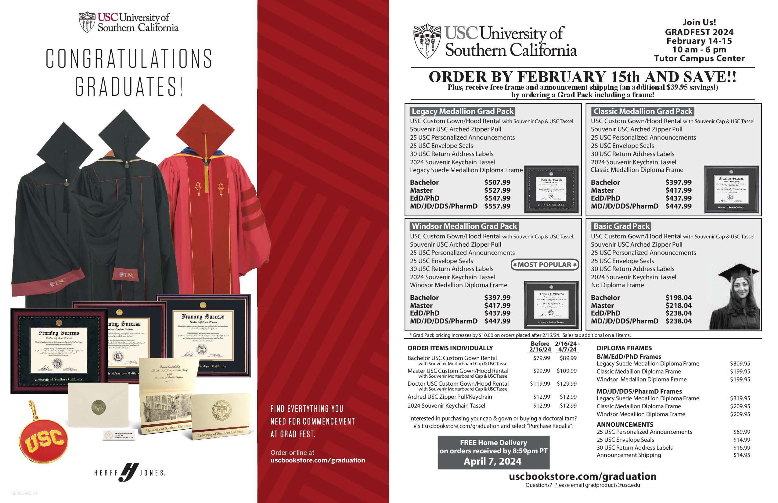 USC Grad Packs